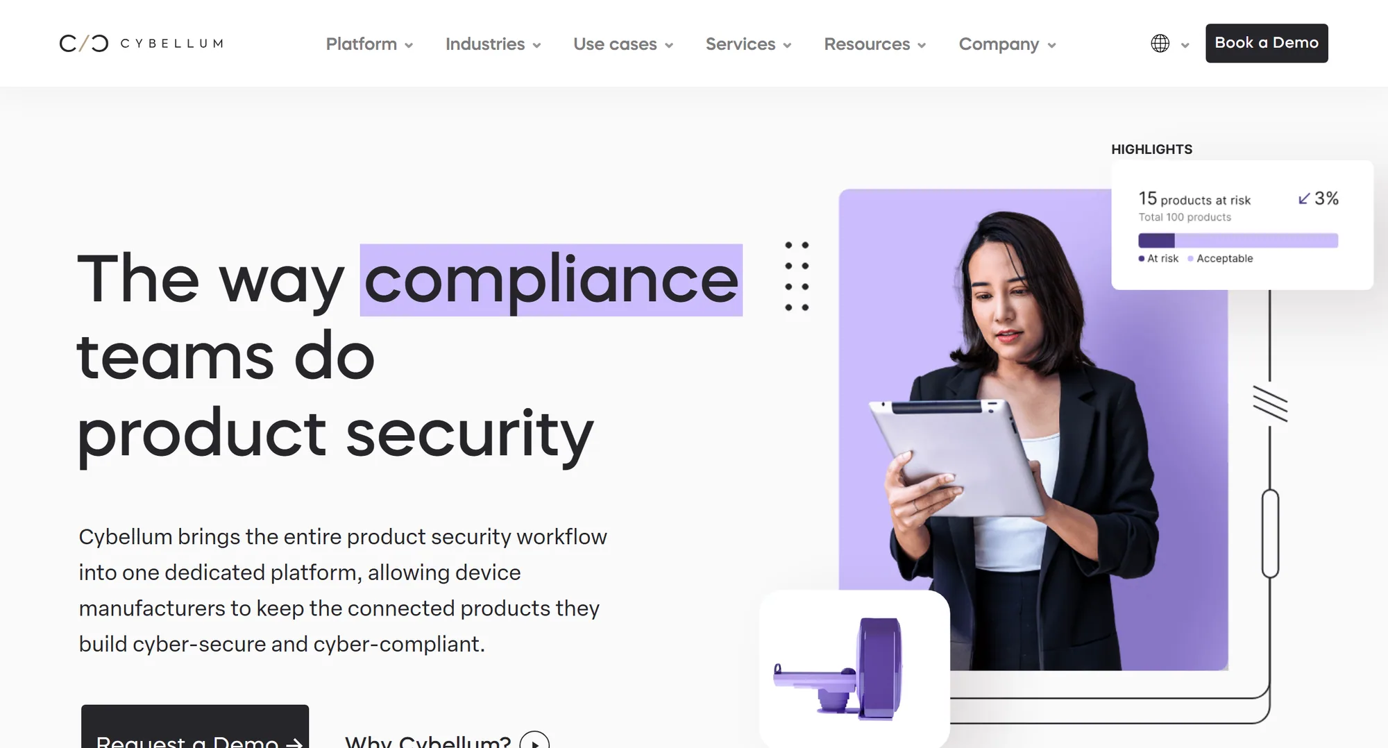The Cybellum homepage