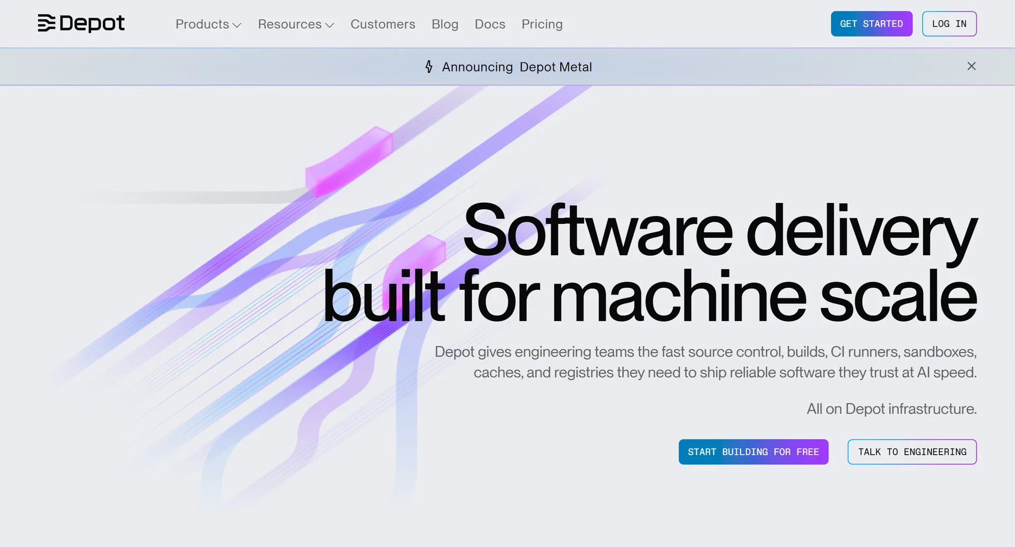 The Depot homepage