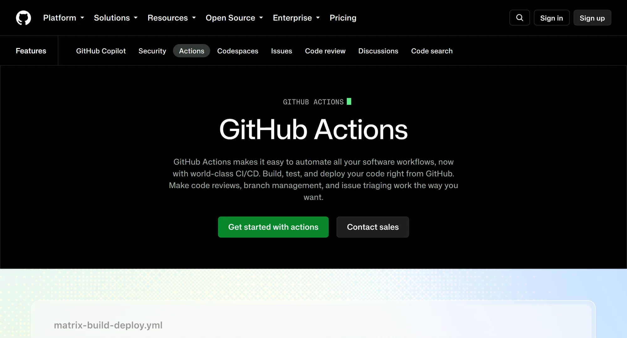 The GitHub-hosted runners homepage