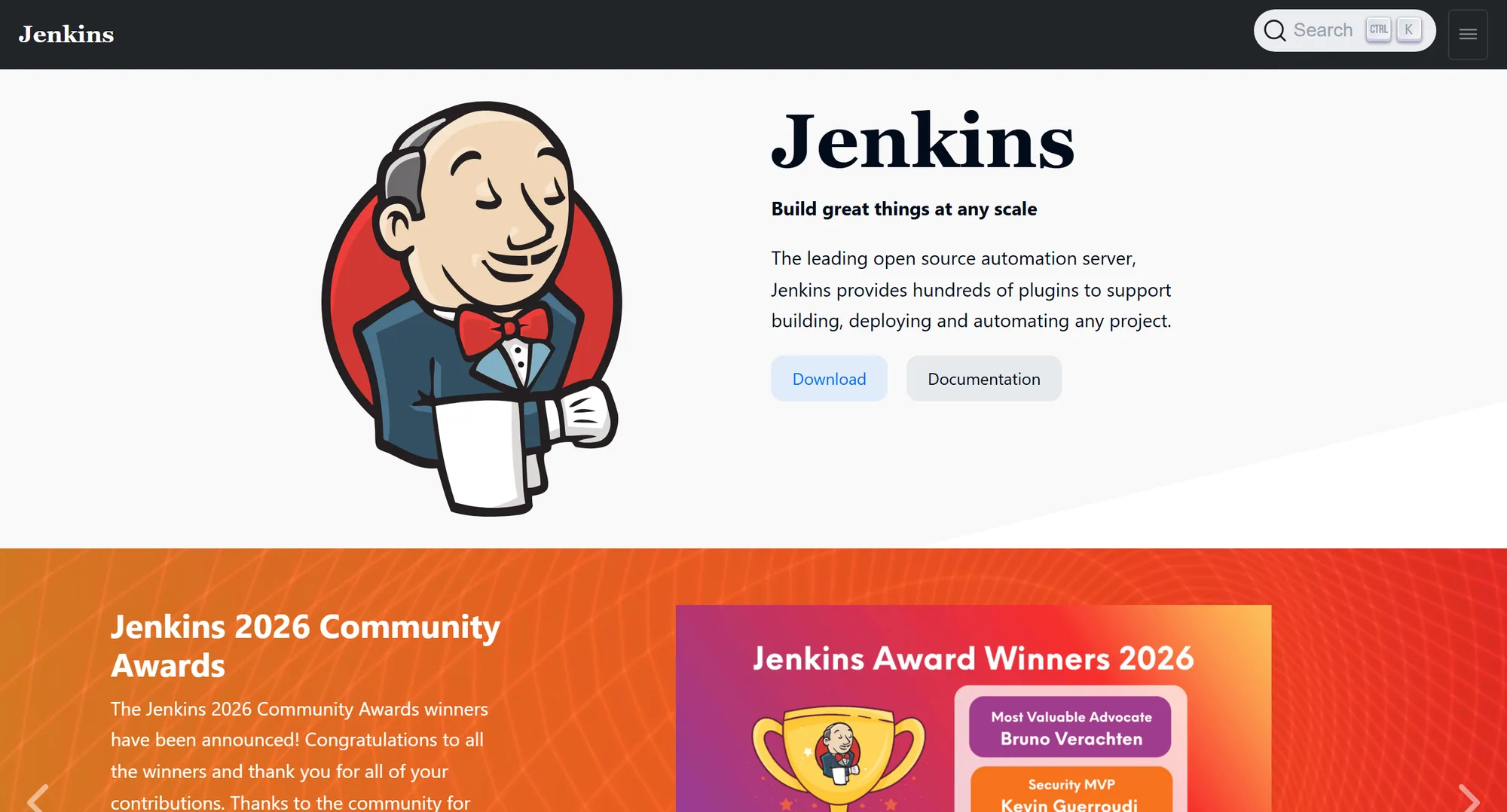 The Jenkins homepage
