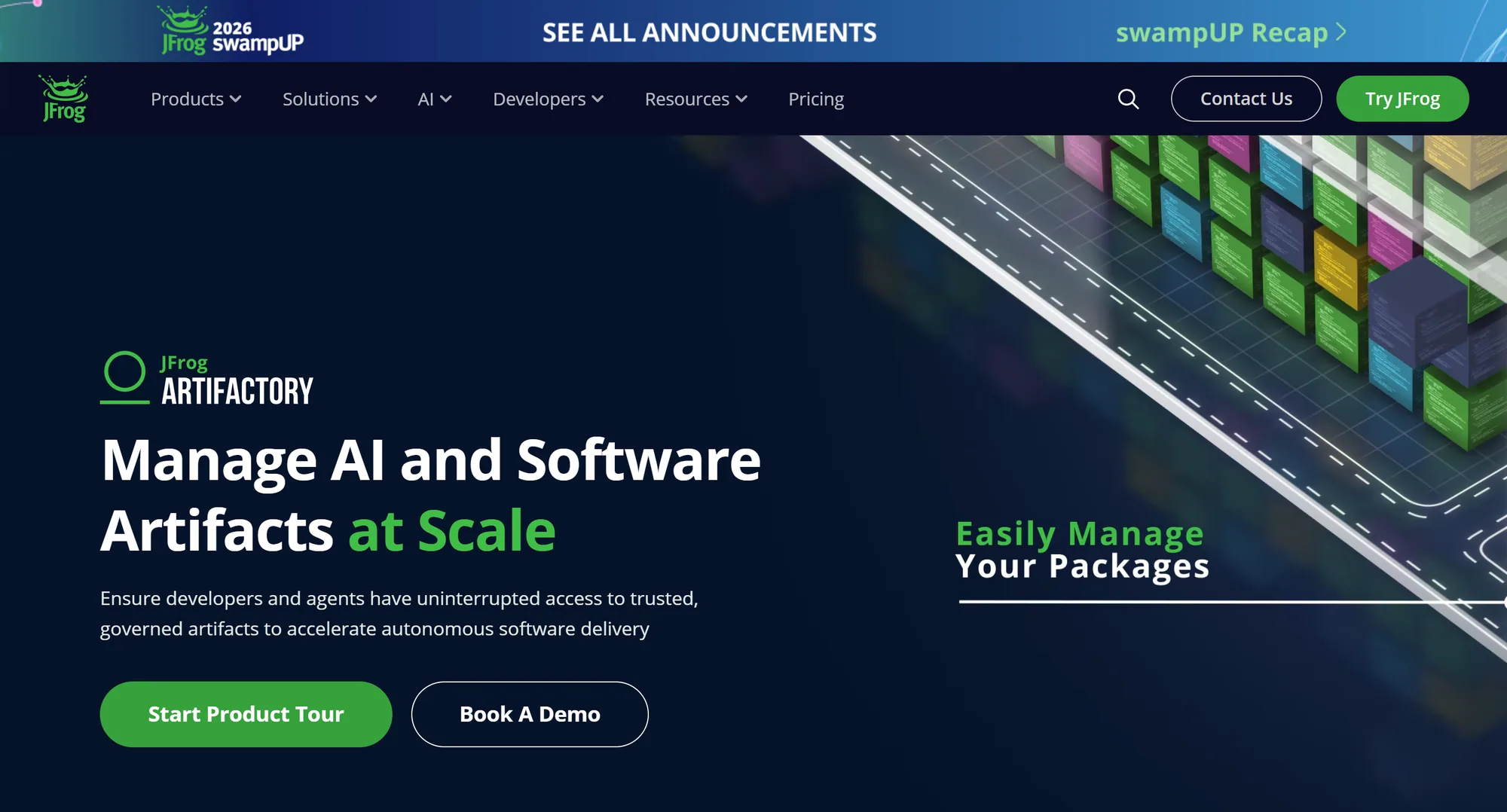 The JFrog Artifactory homepage