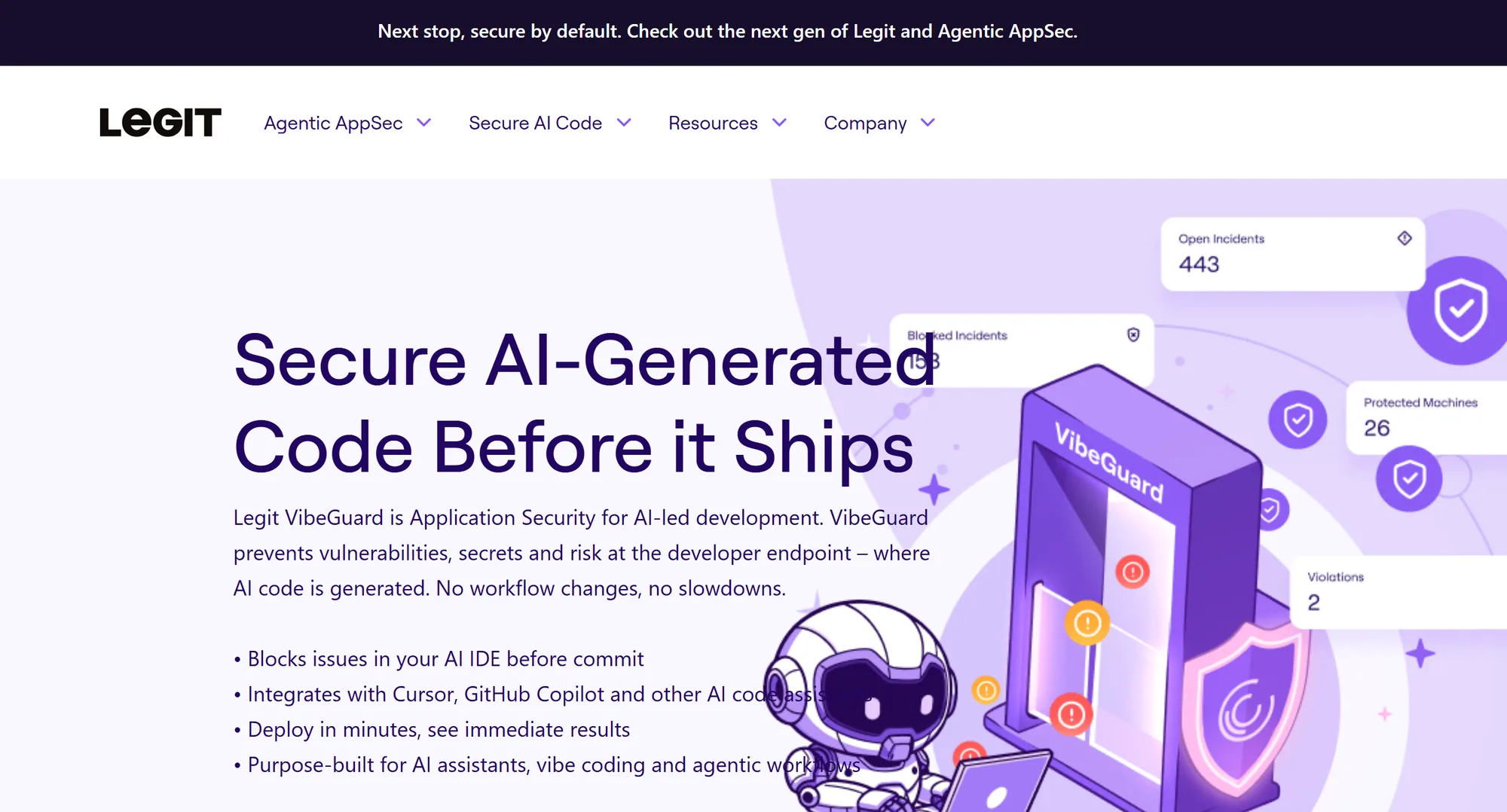 The Legit Security homepage