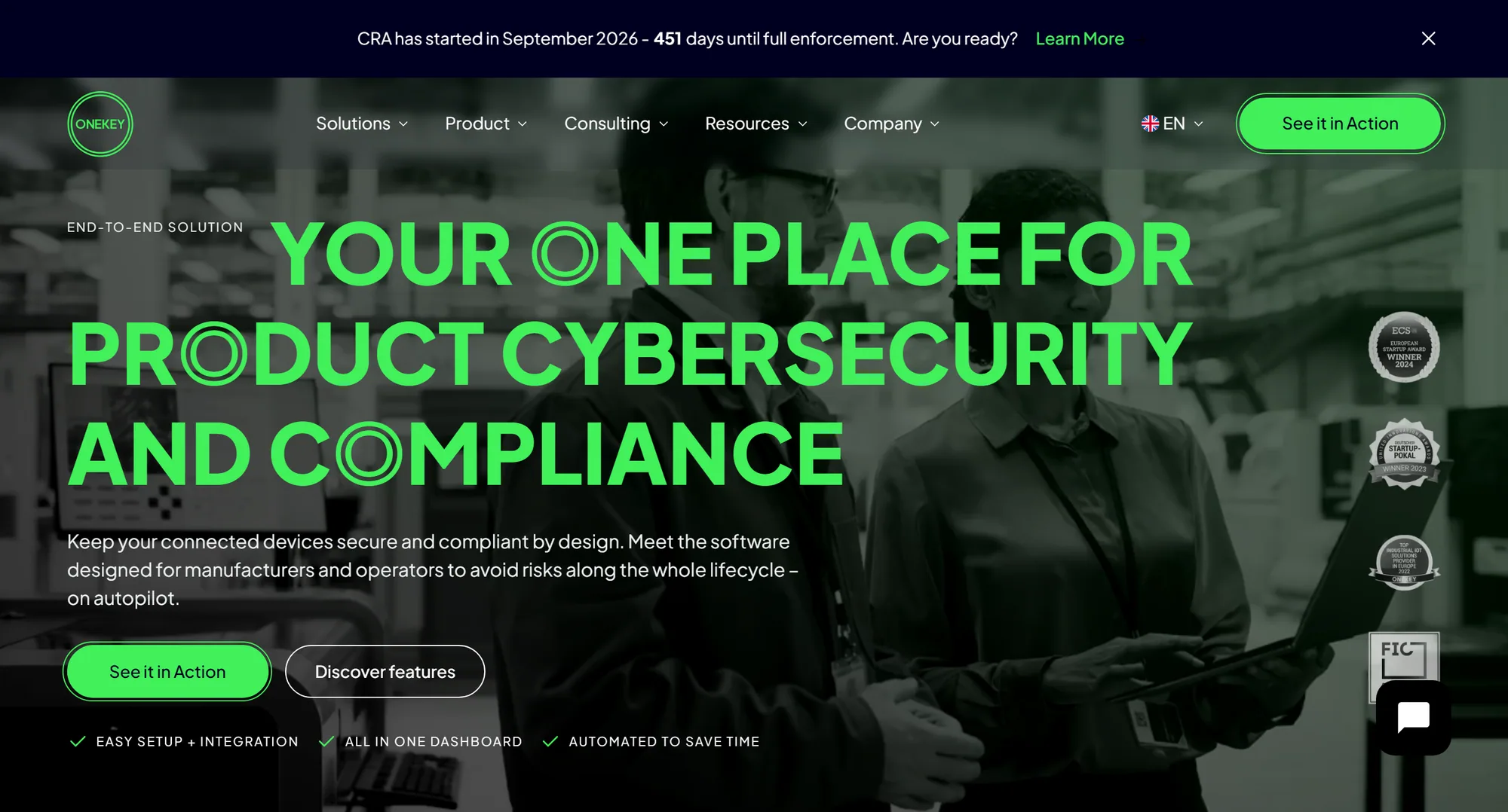 The ONEKEY homepage