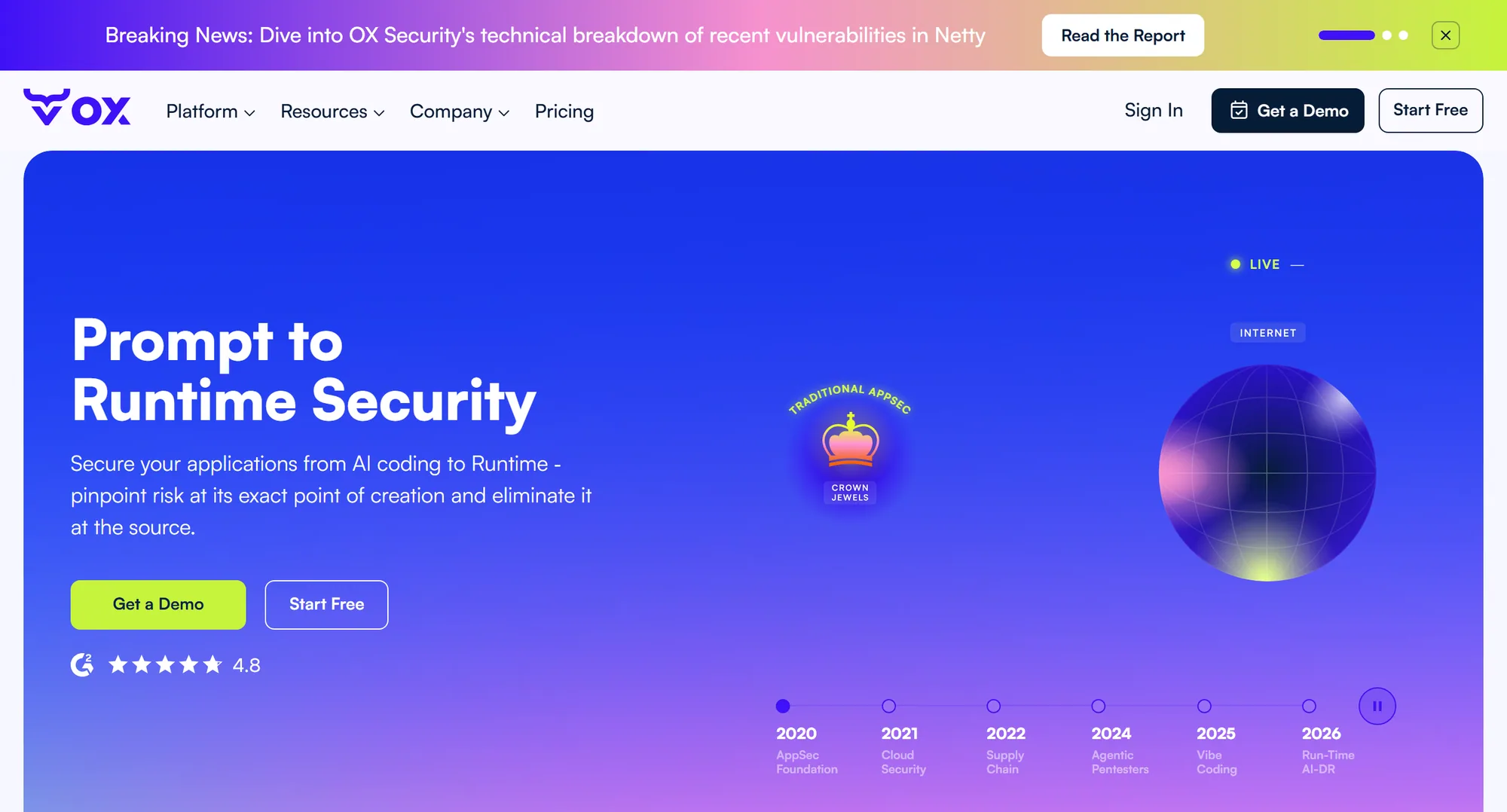 The OX Security homepage