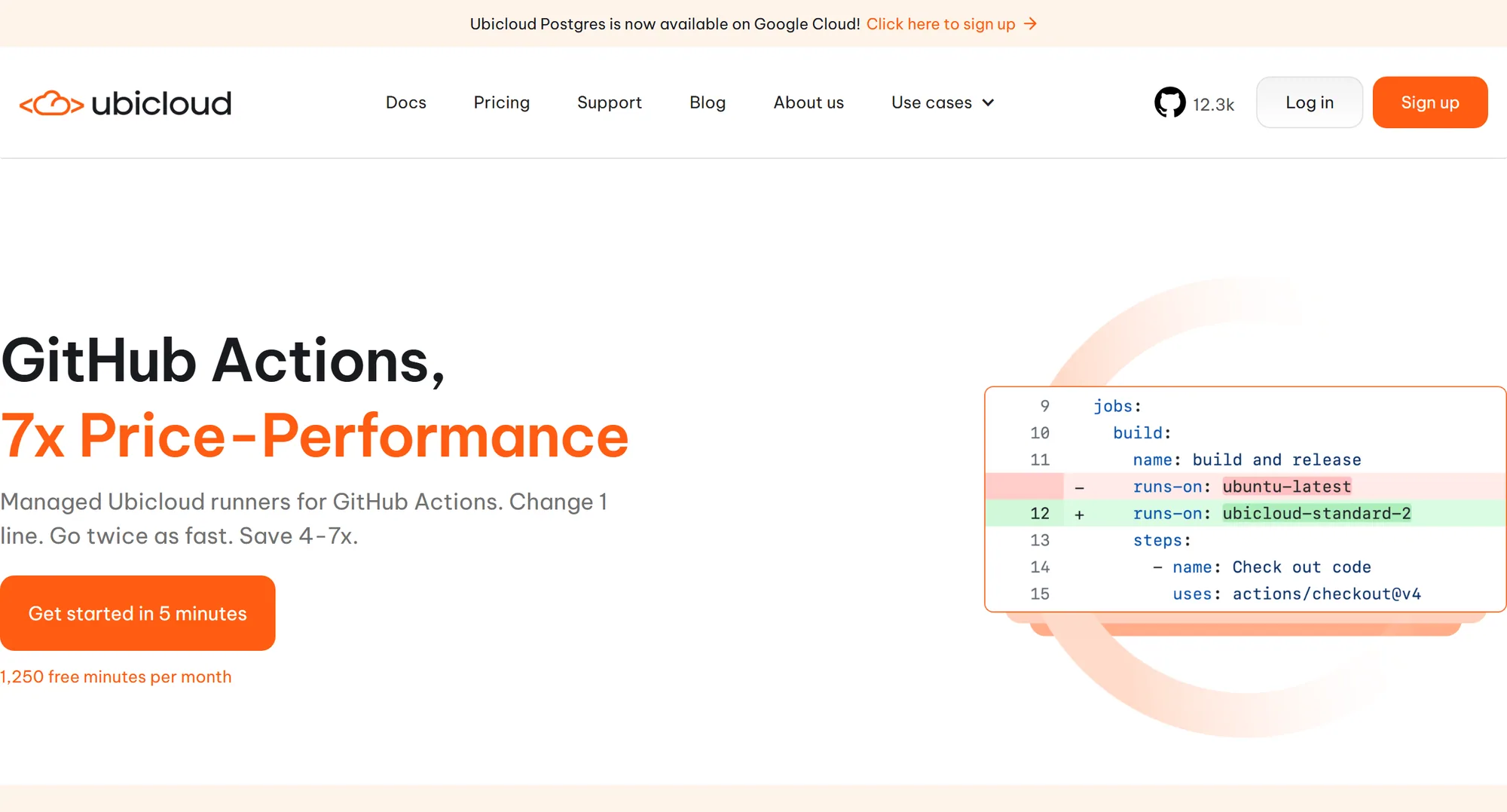 The Ubicloud homepage